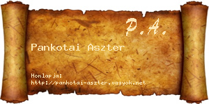 Pankotai Aszter névjegykártya
